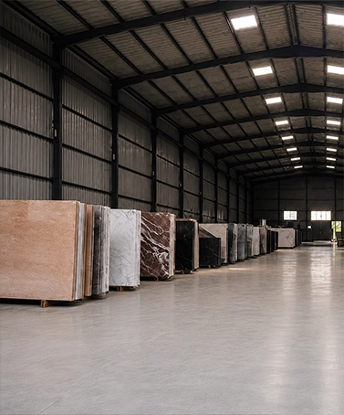 Factory floor with cut stone